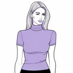 short-sleeved lavender turtleneck image